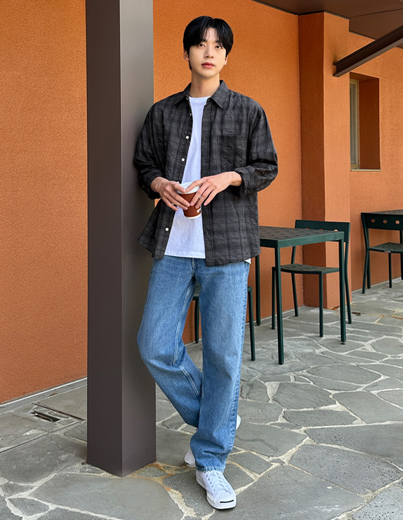 3158 people check vintage シャツ 31206