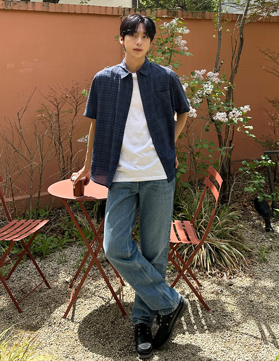 vintage mood check シャツ 31212