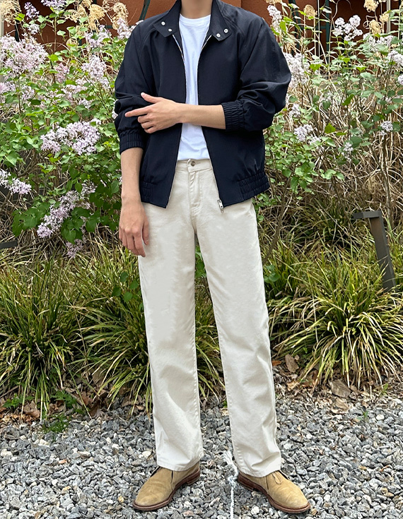 185 cream tone wide コットンパンツ 31225