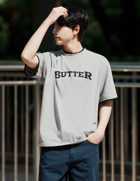 butter tone layered 半袖T 31230