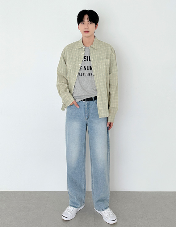 poet mood check pattern シャツ 31231