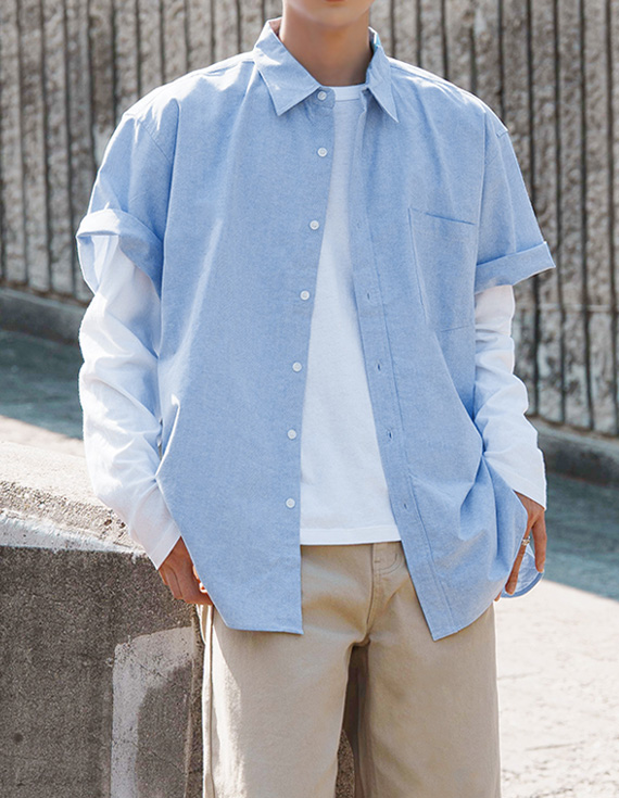 oxford fabric short 半袖シャツ 31232