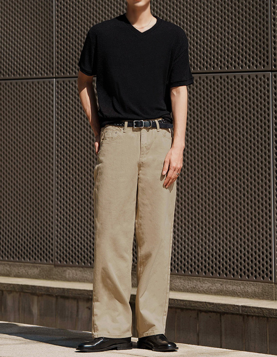 4428 ring yarn textured デニムパンツ 31237