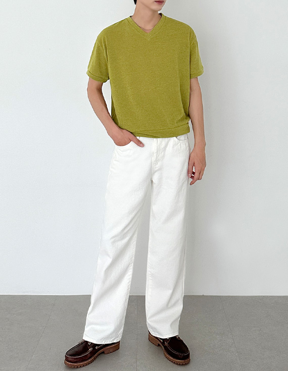 2305 pure white wide コットンパンツ 31245
