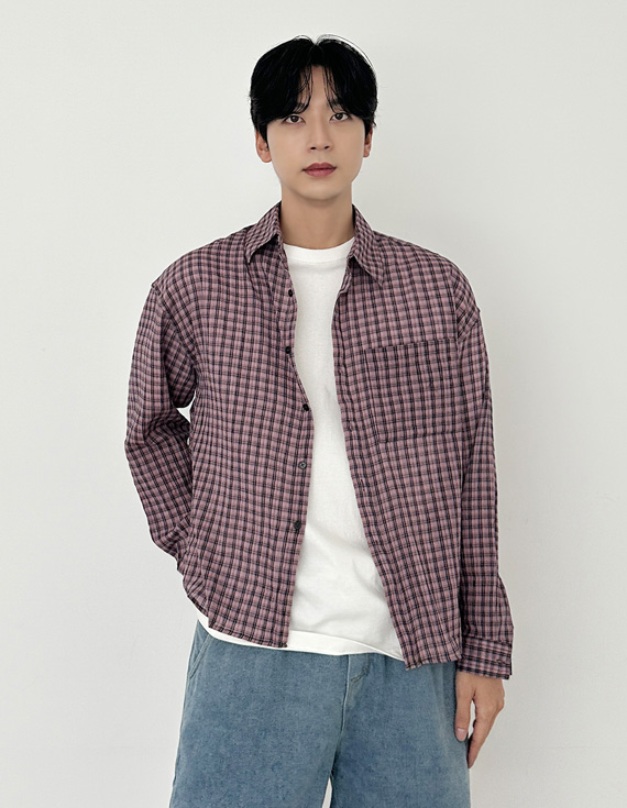 our check cropped mood シャツ 31246