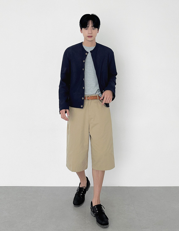 linen round neck cool cardigan カーディガン 31251