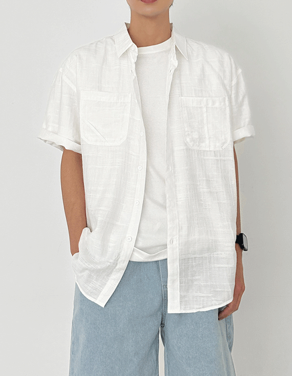 summer square pattern 半袖シャツ 31257