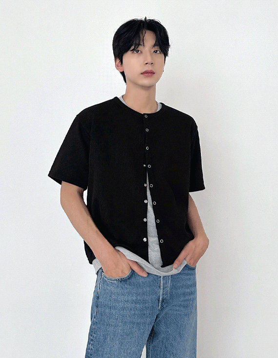 rich cropped relax 半袖カーディガン 31272