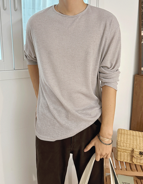 [紫外線遮断、夏長袖おすすめ]リネンブレンドロングスリーブTシャツ31370