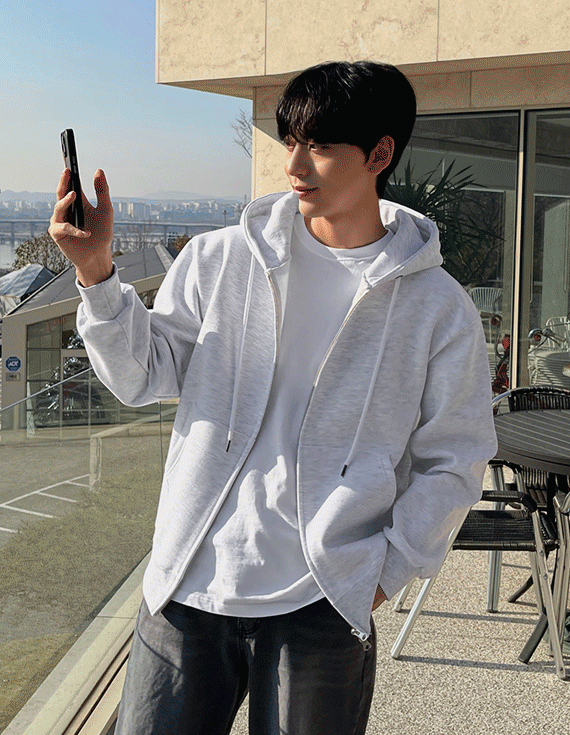 YKKツーウェイジッパー起毛フードジップアップ<br><font style=font-size:11px;color:#595959>M～2XL(95～115)<*font></font>